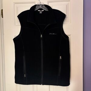 Eddie Bauer Men’s Black Polartec Recycled Fleece Vest - Medium
